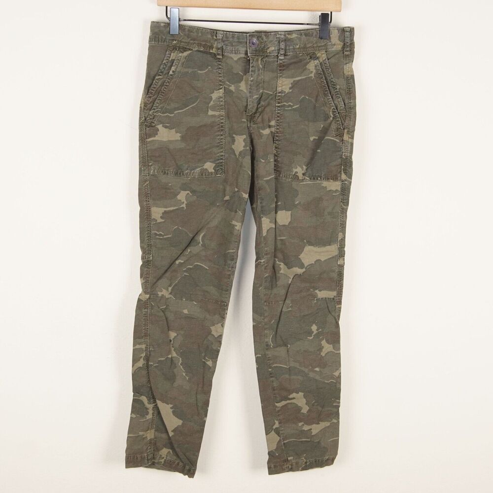 Anthropologie Green Camo Wanderer Utility Straight Pants Womens Sz 27